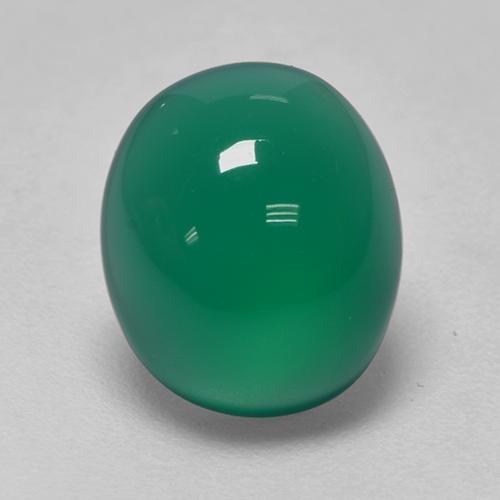 Warm Green Agate Gem - 3.2ct Oval Cabochon (ID: 444060)