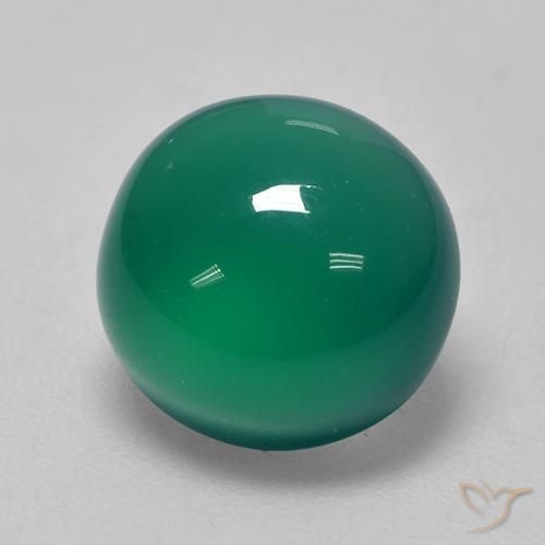 Medium Green Агат Камень - 3.7ct Овал Кабошон (ID: 444061)