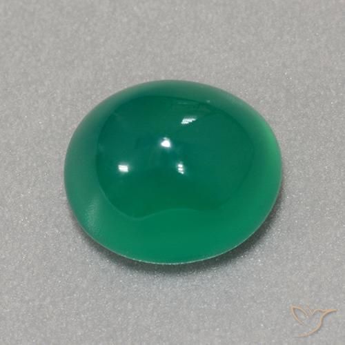 3.20ct Natural Medium Green Agate, Oval, Translucent