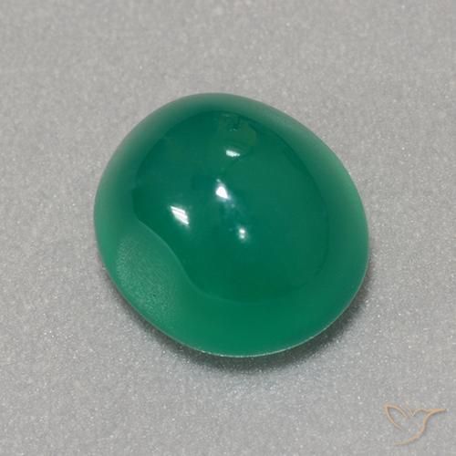 3.20 ct Green Agate Stone, Natural Agate in Oval Cabochon Shape for Sale