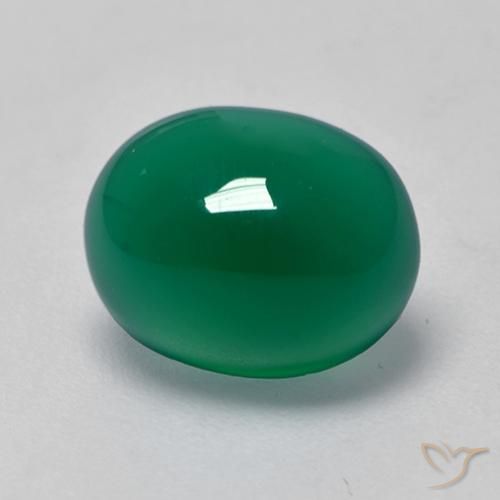 3.00 ct Green Agate Stone, Natural Agate in Oval Cabochon Shape for Sale