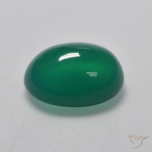 Agate Gemstone in 10 x 8 mm (calibrated) Size for Sale, Agate Stone in Medium Green Color