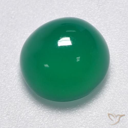 3.32 ct Green Agate Stone, Natural Agate in Oval Cabochon Shape for Sale