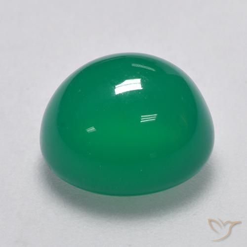 Agate Gemstone in 9 x 9 mm (calibrated) Size for Sale, Agate Stone in Medium Green Color