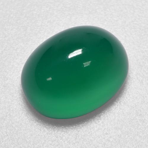 Medium Green Агат Камень - 3.6ct Овал Кабошон (ID: 444066)