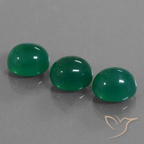 10.68 ctw Green Agate Stones, Natural Agate in Oval Cabochon Shape for Sale