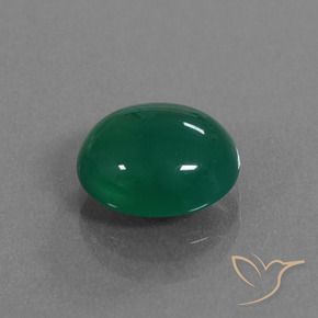 3.37 ct Green Agate Stone, Natural Agate in Oval Cabochon Shape for Sale