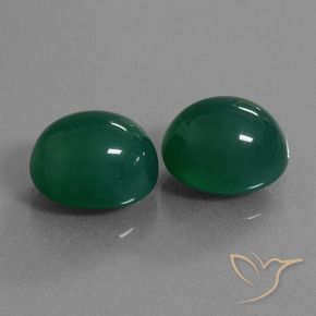 17.12 ctw Green Agate Stones, Natural Agate in Oval Cabochon Shape for Sale