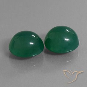 17.44 ctw Green Agate Stones, Natural Agate in Oval Cabochon Shape for Sale