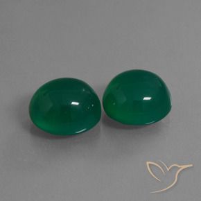 17.31 ctw Green Agate Stones, Natural Agate in Oval Cabochon Shape for Sale