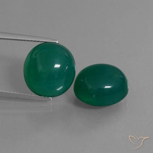 Green Agate Gem - 8.4ct Oval Cabochon (ID: 445118)