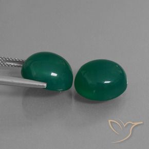 Agate Gemstones in 12.9 x 12.3 mm Size for Sale, Agate Stones in Green Color