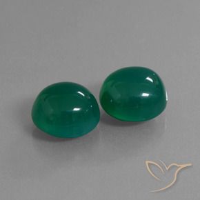 16.35 ctw Green Agate Stones, Natural Agate in Oval Cabochon Shape for Sale