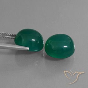 Agate Gemstones in 12 x 12 mm (calibrated) Size for Sale, Agate Stones in Green Color