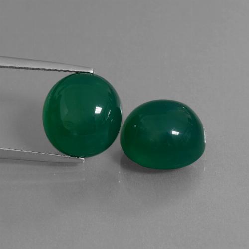 Green Agate Gem - 7.8ct Oval Cabochon (ID: 445124)