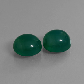 15.65 ctw Green Agate Stones, Natural Agate in Oval Cabochon Shape for Sale