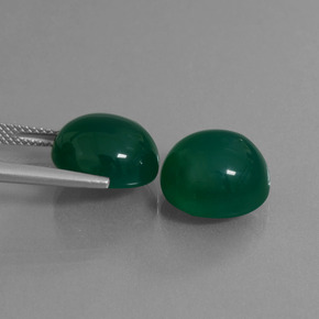 Agate Gemstones in 12.4 x 11.5 mm Size for Sale, Agate Stones in Green Color
