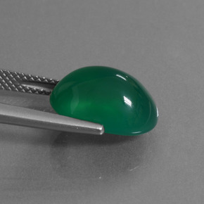Agate Gemstone in 13.1 x 9.7 mm Size for Sale, Agate Stone in Medium Green Color