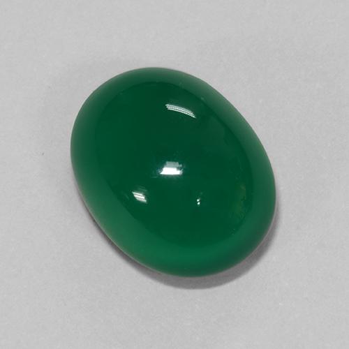 Agate Gemstone in 13.4 x 10.5 mm Size for Sale, Agate Stone in Medium Green Color