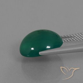 Agate Gemstone in 13 x 13 mm (calibrated) Size for Sale, Agate Stone in Medium Green Color