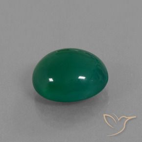7.56 ct Green Agate Stone, Natural Agate in Oval Cabochon Shape for Sale