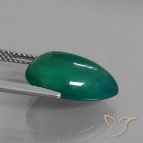 Agate Gemstone in 15.2 x 11.5 mm Size for Sale, Agate Stone in Forest Green Color