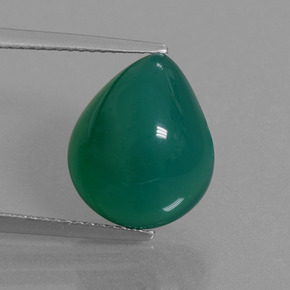 Medium Green Agate Gem - 8ct Pear Cabochon (ID: 445175)