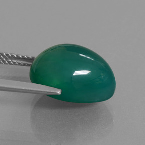 Agate Gemstone in 13.9 x 11.5 mm Size for Sale, Agate Stone in Medium Green Color