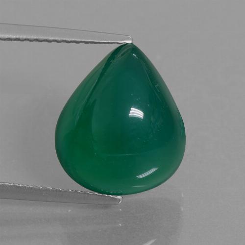 8.45 ct Green Agate Gemstone, Agate Gem in Pear Cabochon Shape for Sale.