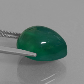 Agate Gemstone in 14 x 12 mm (calibrated) Size for Sale, Agate Stone in Forest Green Color