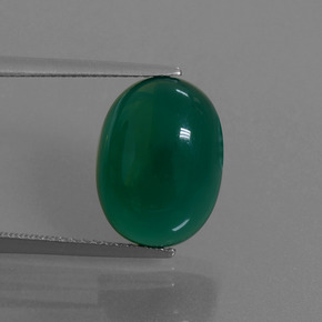 7.42 ct Green Agate Gemstone, Agate Gem in Oval Cabochon Shape for Sale.