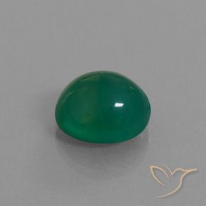 7.58 ct Green Agate Stone, Natural Agate in Oval Cabochon Shape for Sale