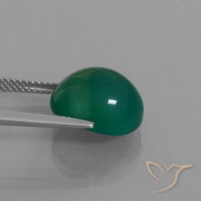 Agate Gemstone in 13 x 11.3 mm Size for Sale, Agate Stone in Forest Green Color