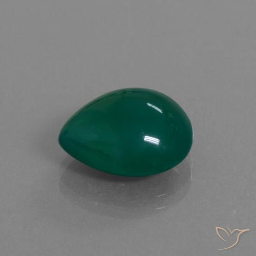 7.33 ct Green Agate Stone, Natural Agate in Pear Cabochon Shape for Sale