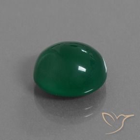8.75 ct Green Agate Stone, Natural Agate in Oval Cabochon Shape for Sale