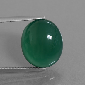 8.32 ct Green Agate Gemstone, Agate Gem in Oval Cabochon Shape for Sale.