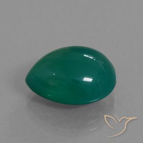 7.72 ct Green Agate Stone, Natural Agate in Pear Cabochon Shape for Sale