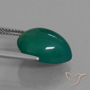 Agate Gemstone in 14.6 x 11.8 mm Size for Sale, Agate Stone in Medium Green Color