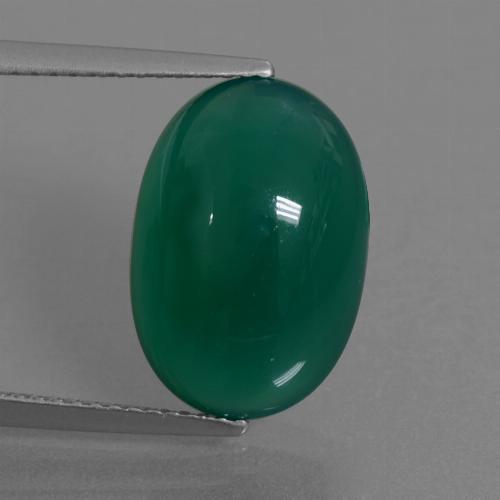 Зеленый Агат Камень - 7.9ct Овал Кабошон (ID: 445276)