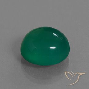 7.69 ct Green Agate Stone, Natural Agate in Oval Cabochon Shape for Sale