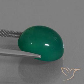 Agate Gemstone in 12.9 x 11.9 mm Size for Sale, Agate Stone in Forest Green Color