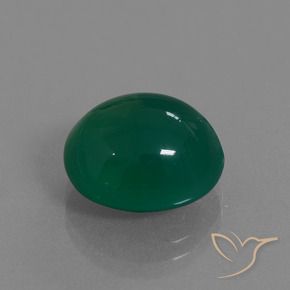 7.27 ct Green Agate Stone, Natural Agate in Oval Cabochon Shape for Sale