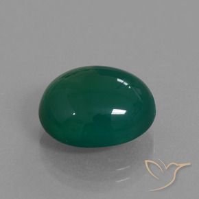 7.83 ct Green Agate Stone, Natural Agate in Oval Cabochon Shape for Sale
