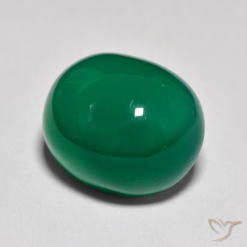 9.31 ct Green Agate Stone, Natural Agate in Oval Cabochon Shape for Sale