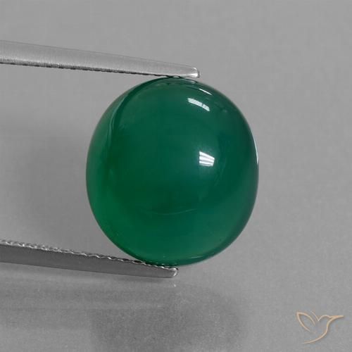 9.19ct Natural Verde médio Ágata, oval, Translúcido, Photo A