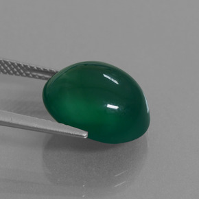 Agate Gemstone in 14.3 x 12.7 mm Size for Sale, Agate Stone in Green Color