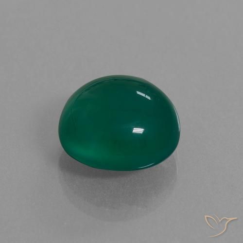 8.09 ct Green Agate Stone, Natural Agate in Oval Cabochon Shape for Sale