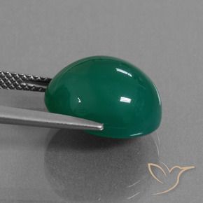 Agate Gemstone in 13.6 x 11.2 mm Size for Sale, Agate Stone in Green Color