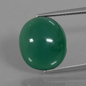 Желтовато-зеленый Агат Камень - 8.2ct Овал Кабошон (ID: 445623)