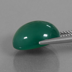 Agate Gemstone in 14.6 x 12.6 mm Size for Sale, Agate Stone in Forest Green Color